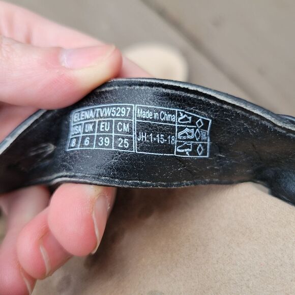 Vionic Elena Rest Black Croc Grain Faux Leather Gold Flip Flop Thong Sandals 8 - Picture 7 of 8